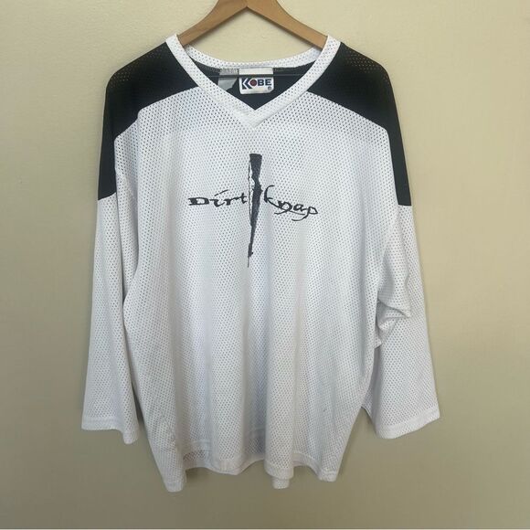 Kobe Sportswear Canada RARE Vintage Hockey Jersey Becker 16 Dirt Knap White XXL - Picture 1 of 11
